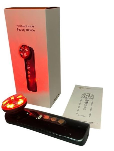 Портативный многофункциональный RF аппарат LL Sakura (RF+EMS+LED) черный цвет Массажер для лица 18 фото